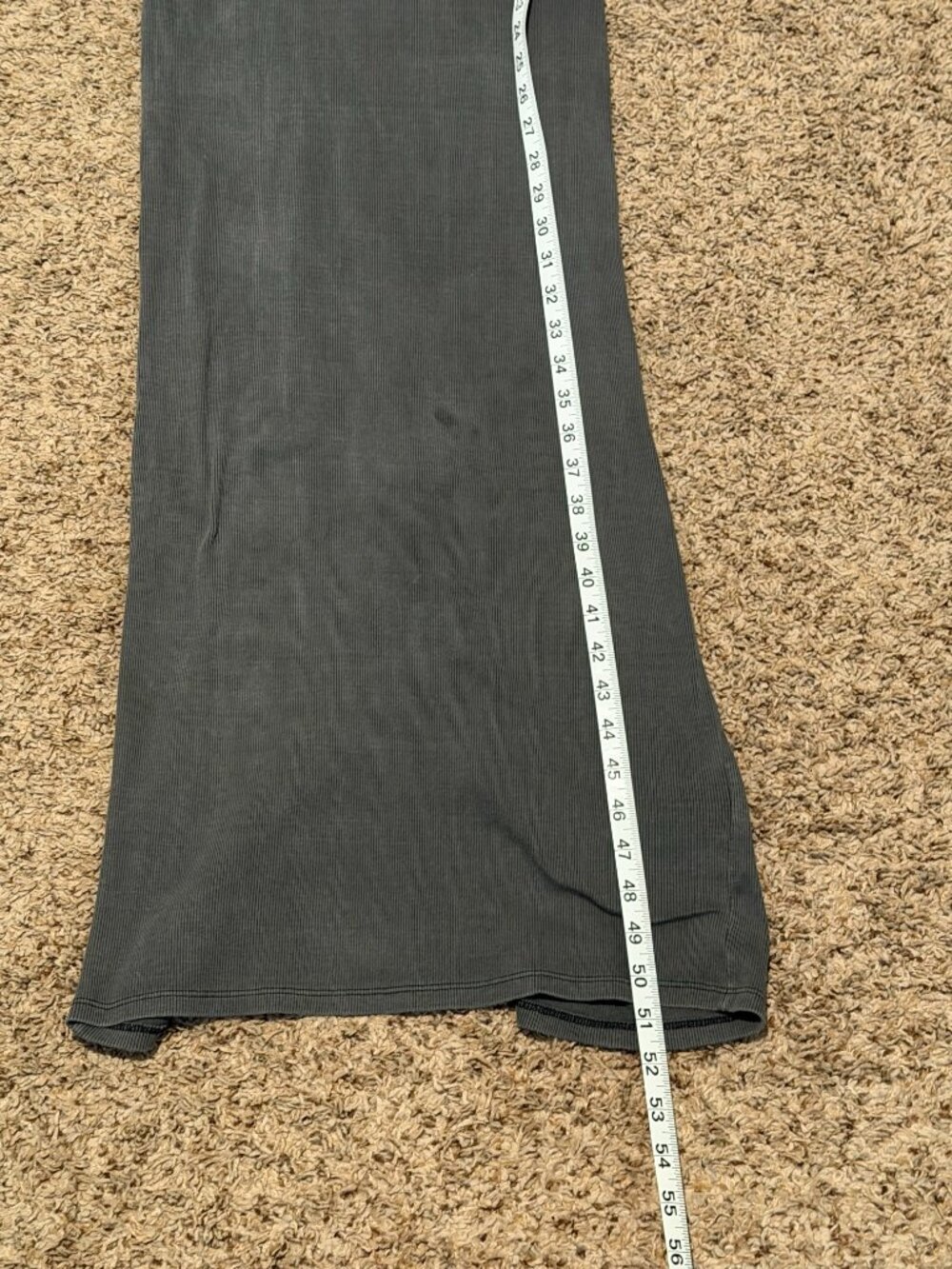 H&M Gray Ribbed High Neck Maxi Dress with Slit - Small - Picture 11 of 12
